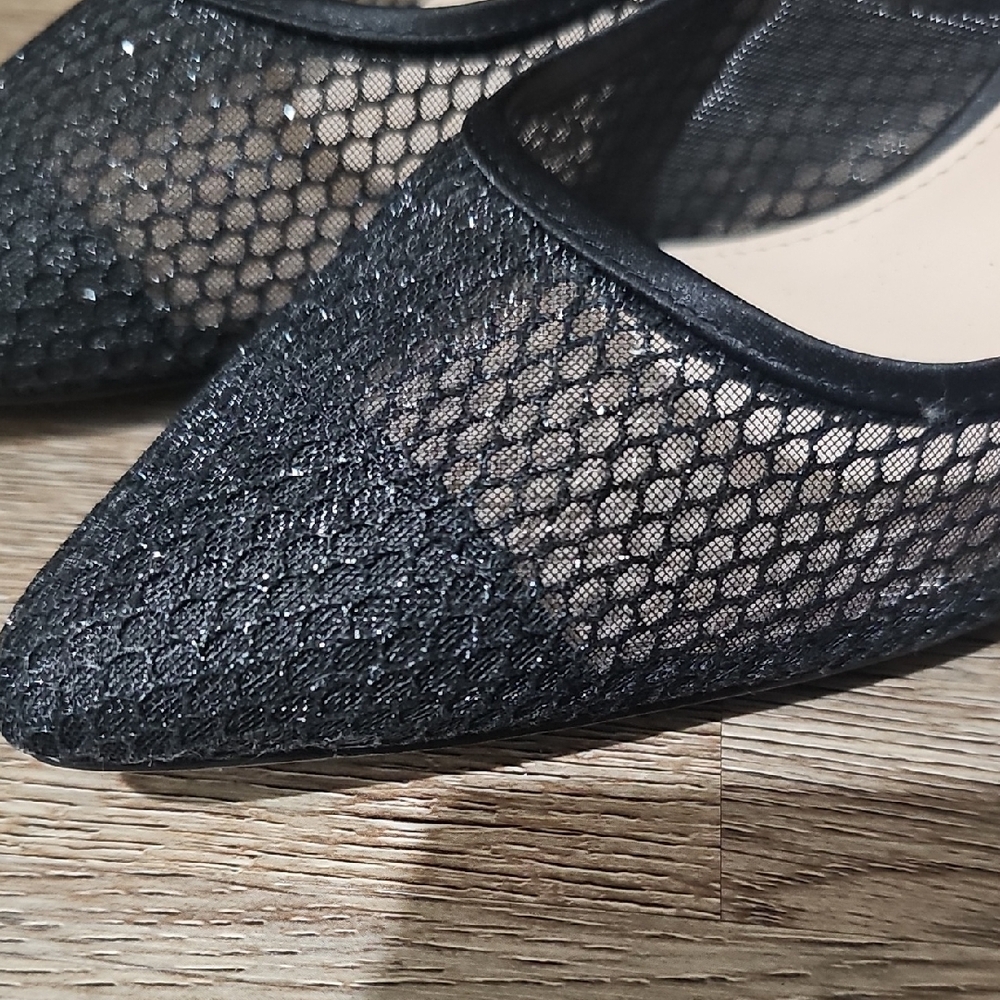 Nina Black Mesh Heels - Picture 8 of 11